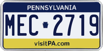 PA license plate MEC2719