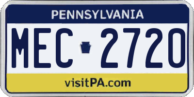 PA license plate MEC2720