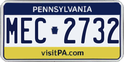 PA license plate MEC2732