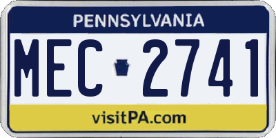 PA license plate MEC2741