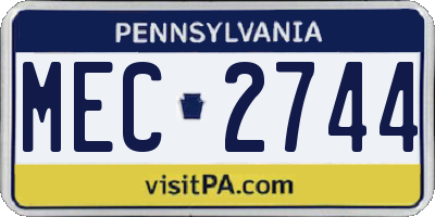 PA license plate MEC2744