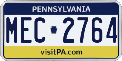 PA license plate MEC2764