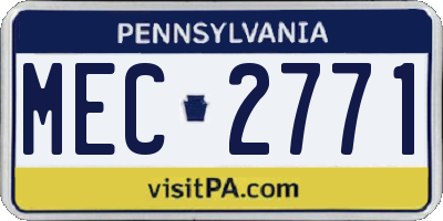 PA license plate MEC2771