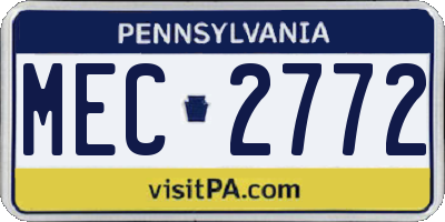 PA license plate MEC2772