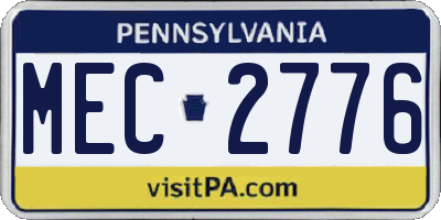 PA license plate MEC2776