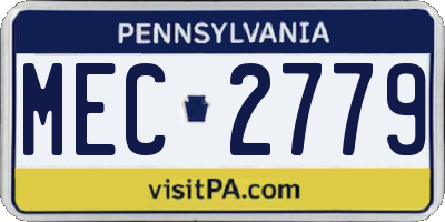 PA license plate MEC2779