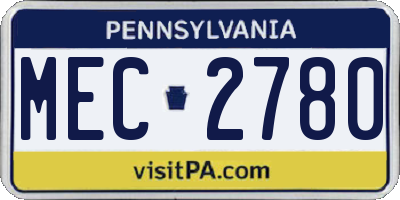 PA license plate MEC2780