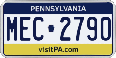 PA license plate MEC2790
