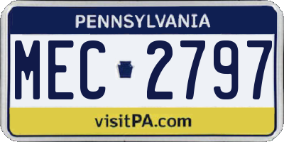PA license plate MEC2797