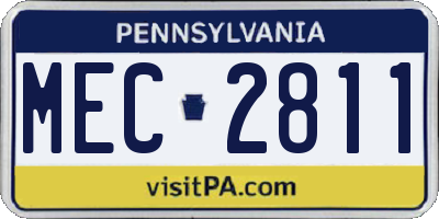 PA license plate MEC2811