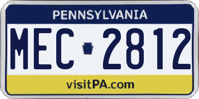 PA license plate MEC2812