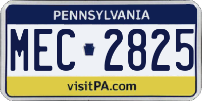 PA license plate MEC2825