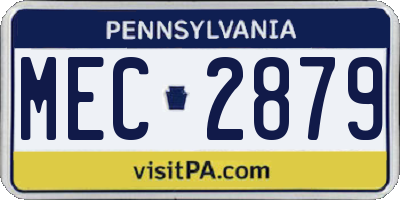 PA license plate MEC2879
