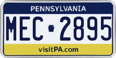PA license plate MEC2895