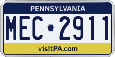 PA license plate MEC2911