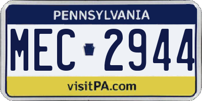 PA license plate MEC2944