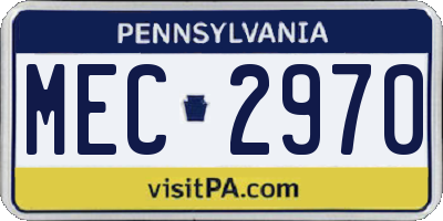 PA license plate MEC2970