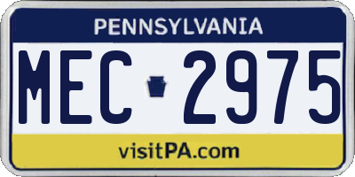 PA license plate MEC2975