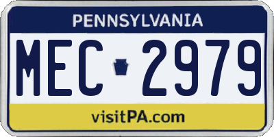 PA license plate MEC2979