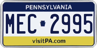 PA license plate MEC2995