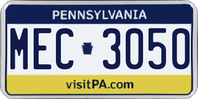 PA license plate MEC3050