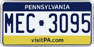 PA license plate MEC3095