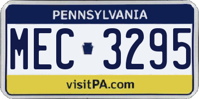 PA license plate MEC3295