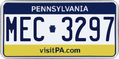 PA license plate MEC3297
