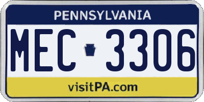 PA license plate MEC3306
