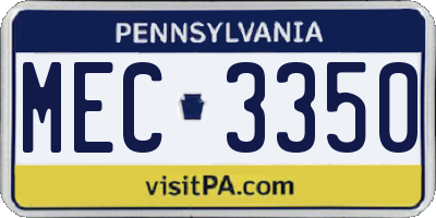 PA license plate MEC3350