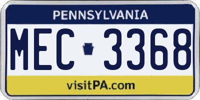 PA license plate MEC3368