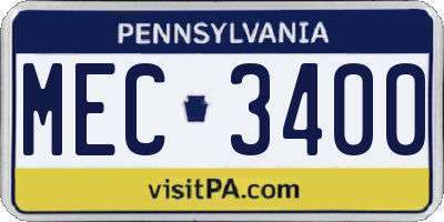 PA license plate MEC3400