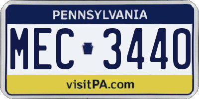 PA license plate MEC3440