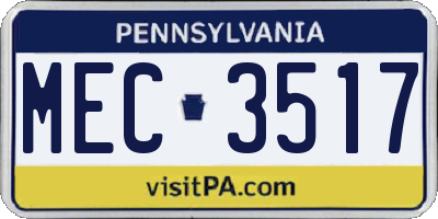 PA license plate MEC3517