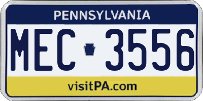PA license plate MEC3556