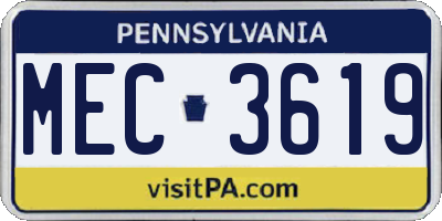 PA license plate MEC3619