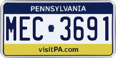 PA license plate MEC3691