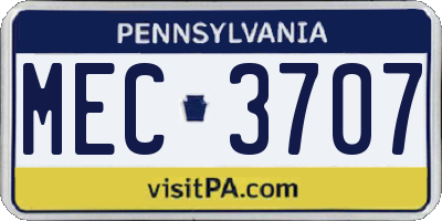 PA license plate MEC3707