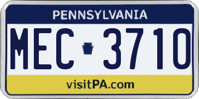 PA license plate MEC3710