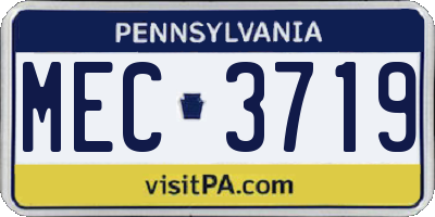 PA license plate MEC3719