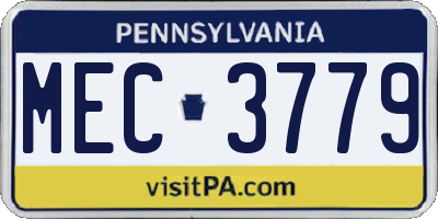 PA license plate MEC3779