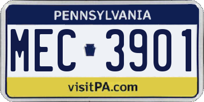 PA license plate MEC3901