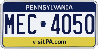 PA license plate MEC4050