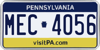 PA license plate MEC4056