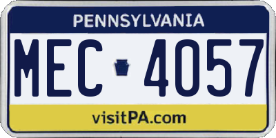 PA license plate MEC4057