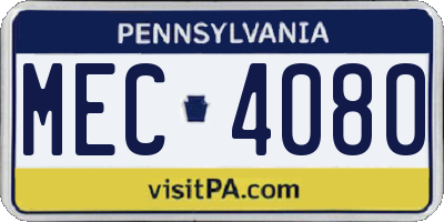 PA license plate MEC4080