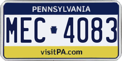 PA license plate MEC4083