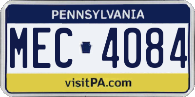 PA license plate MEC4084
