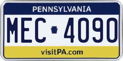 PA license plate MEC4090