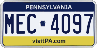 PA license plate MEC4097